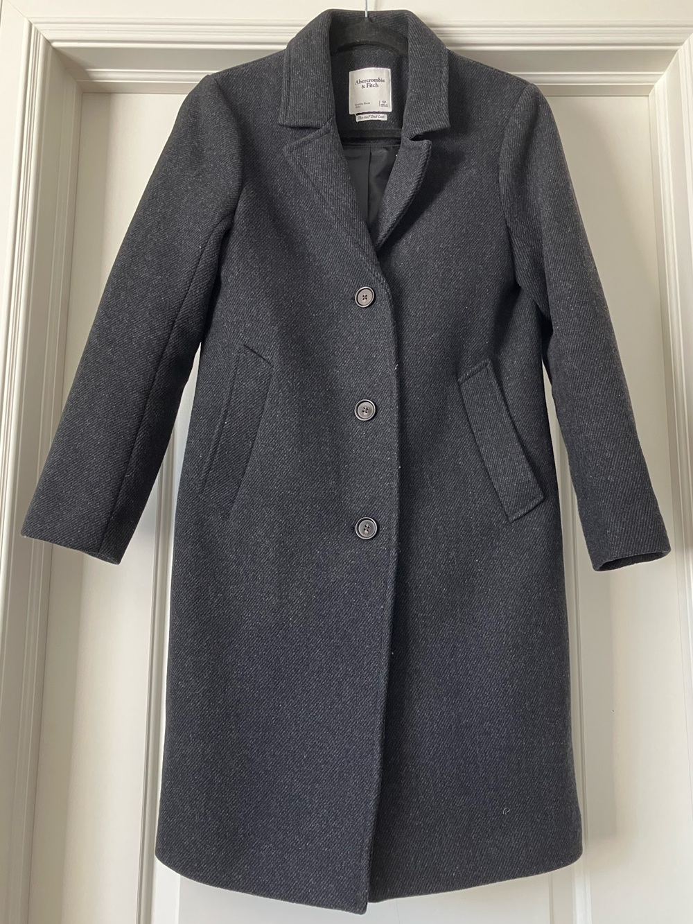 The A&F Dad Coat - Charcoal Wool-Blend Coat